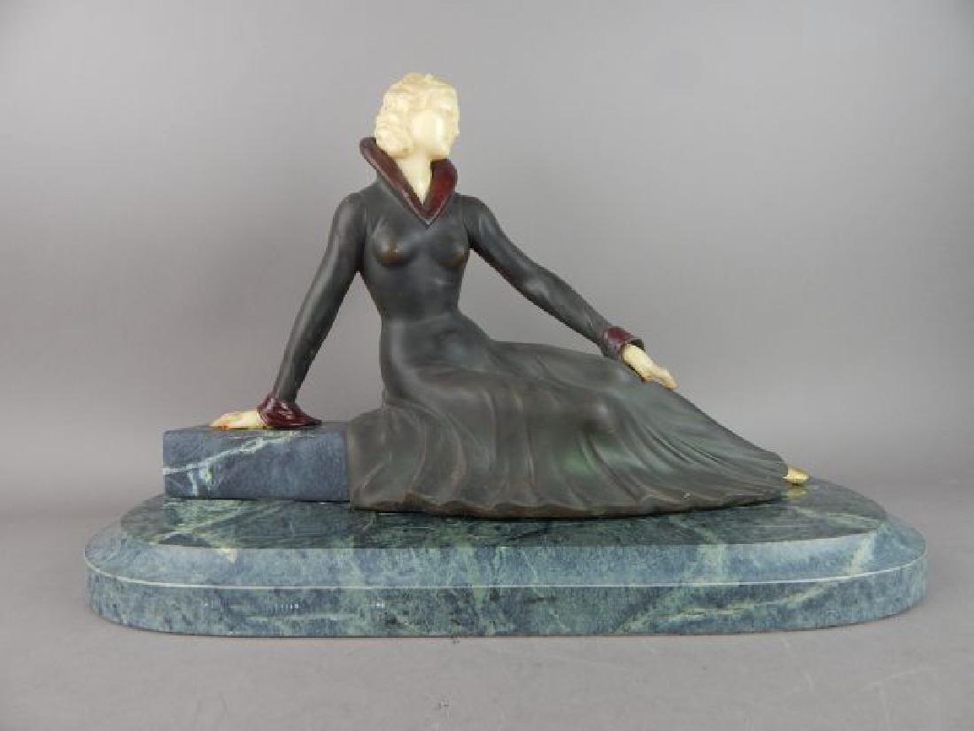 Art Deco Style Lady Figure on Marble Base (1 of 4)