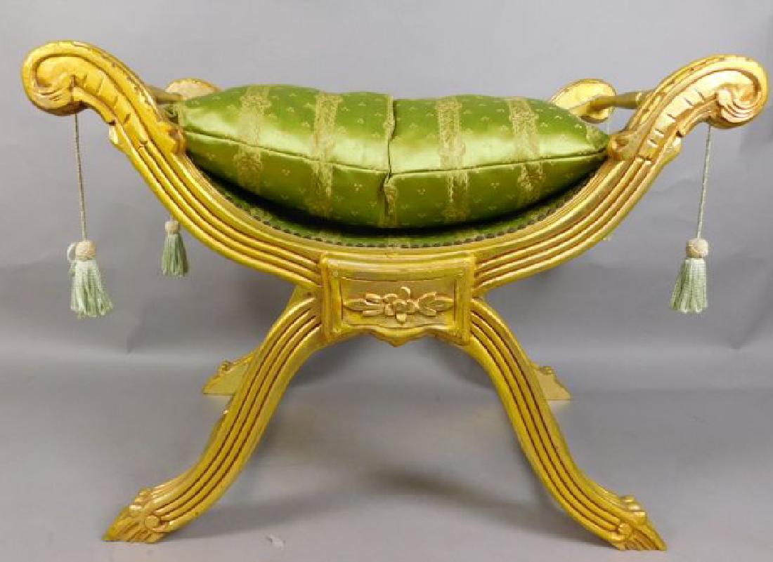 Vanity Bench with Lime Green Fabric (1 of 5)