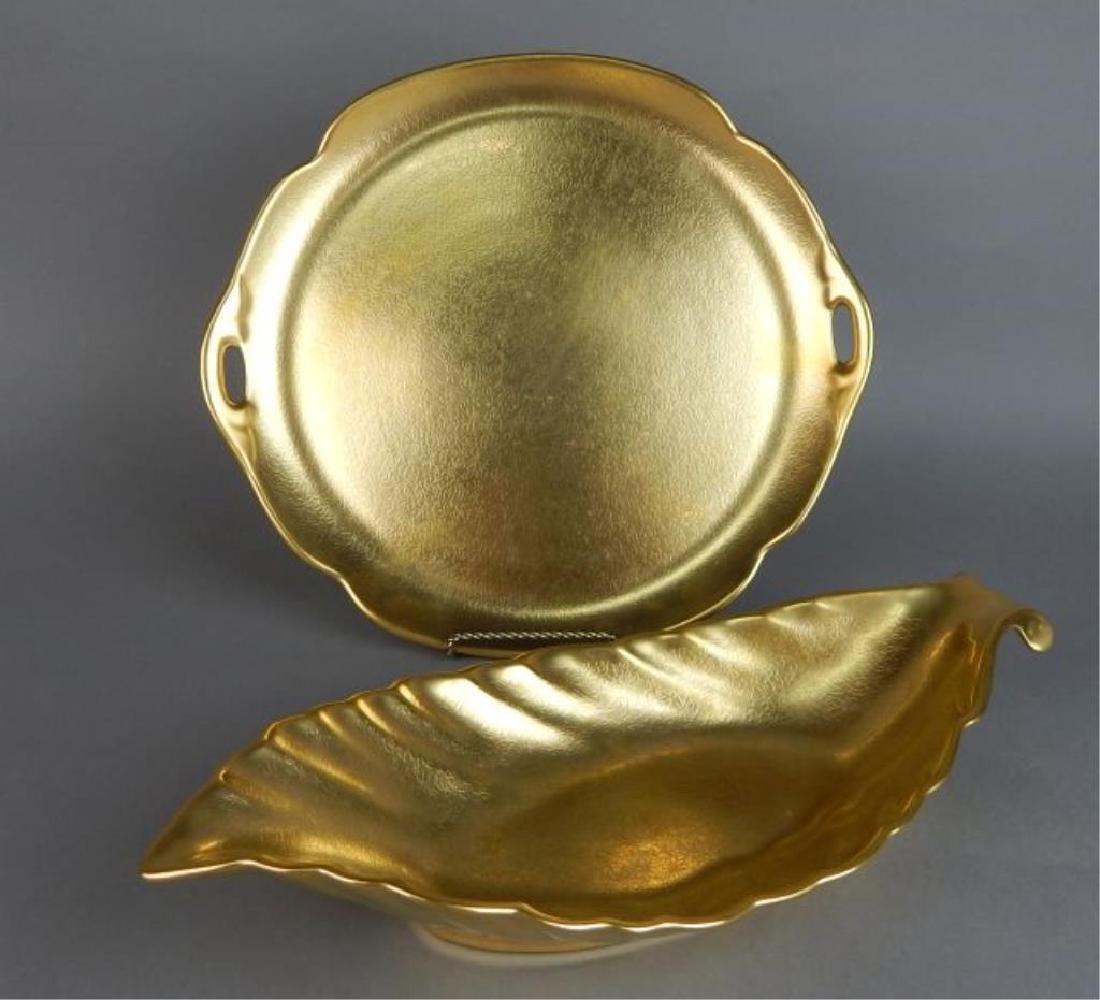 Pickard 22k Gold Leaf Candy Dish and Tray (1 of 6)
