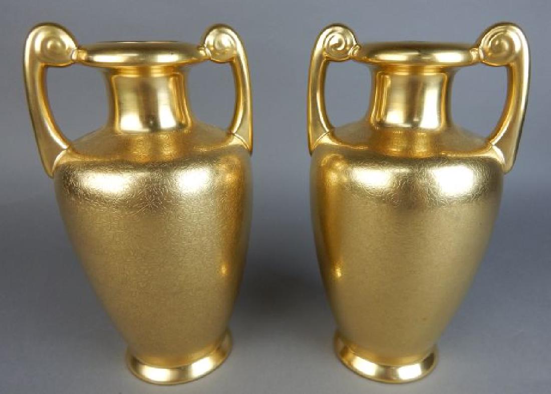 Pair Pickard 22k Gold Leaf Urns (1 of 5)