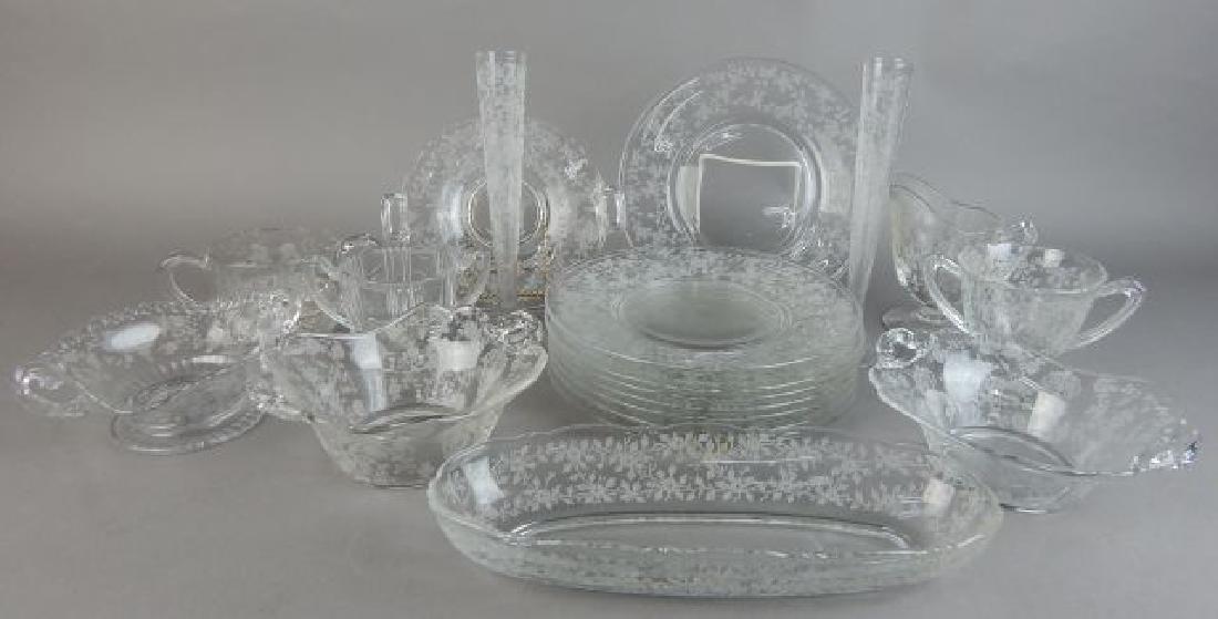 Nineteen Piece Etched American Glass (1 of 6)