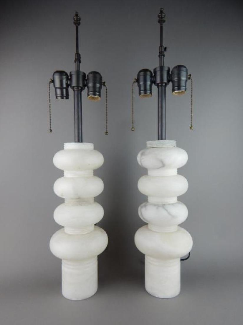 Pair of Alabaster Ball Lamps in Art Deco Design (1 of 4)
