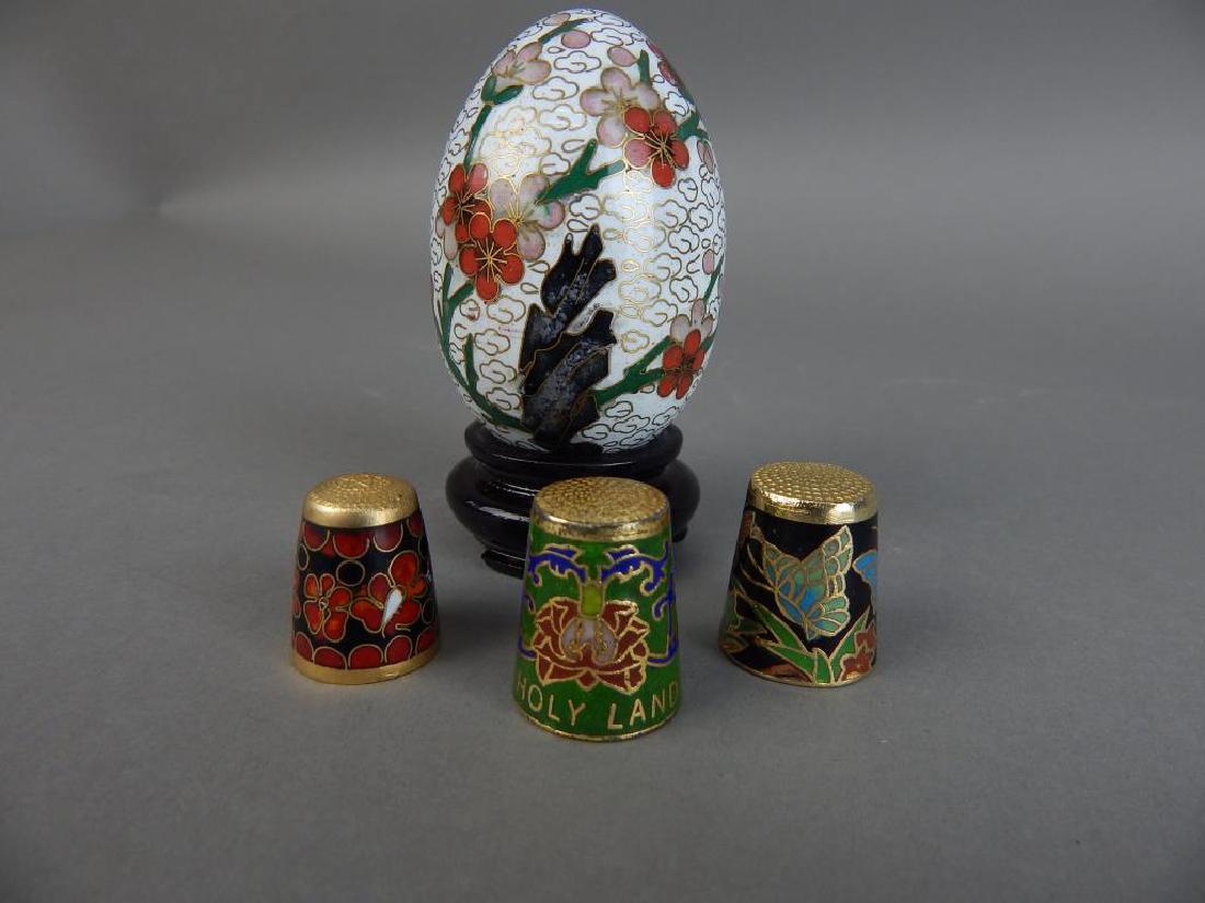 Cloisonne Egg and Three Thimbles (1 of 5)