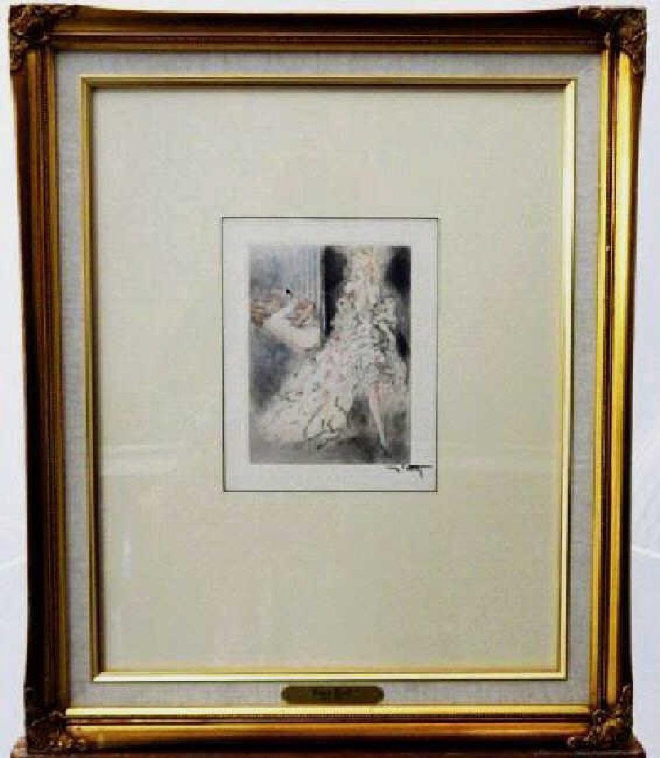 1947 Copper Plate Icart "Sneak a Peak" Etching: Image measures 7 1/2" x 5 1/2". Framed 24 1/4" x 20 1/4". Estimate $400 - $600. Starting bid $50.