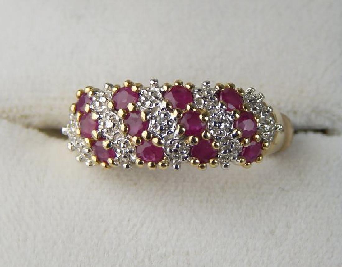 10k Yellow Gold Ruby and Diamond Ring (1 of 3)