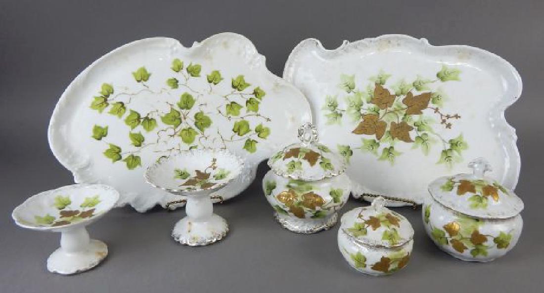 Seven Piece Porcelain Vanity Dresser Set (1 of 7)