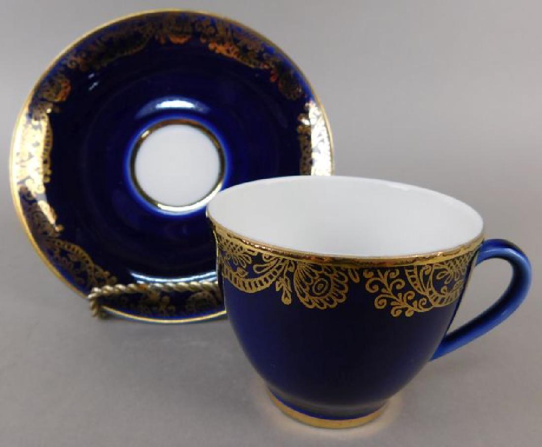 Russian Blue Tea Cup and Saucer: Cup measures 2 1/2", saucer 5". Estimate $200 - $300. Starting bid $20.