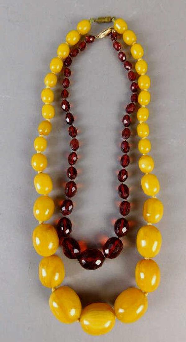 Butterscotch and Amber Bakelite Bead Necklaces (1 of 5)
