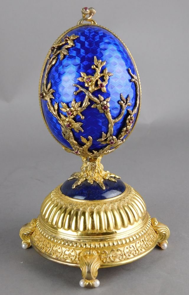 House of Faberge Sterling Silver Enamel Egg w/ Pin (1 of 1)