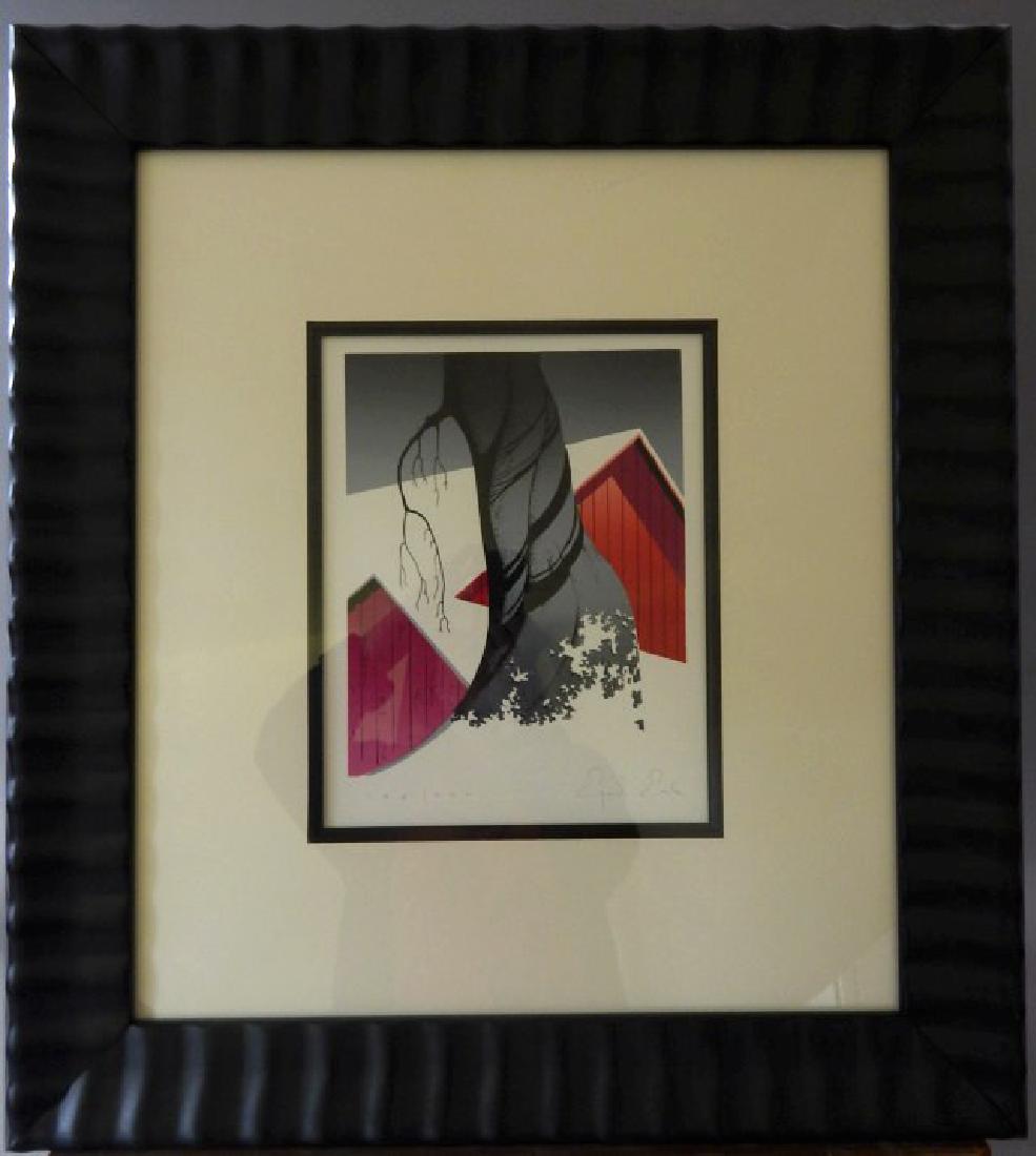 Eyvind Earle "Red Barn Gray Sky" Silkscreen (1 of 3)