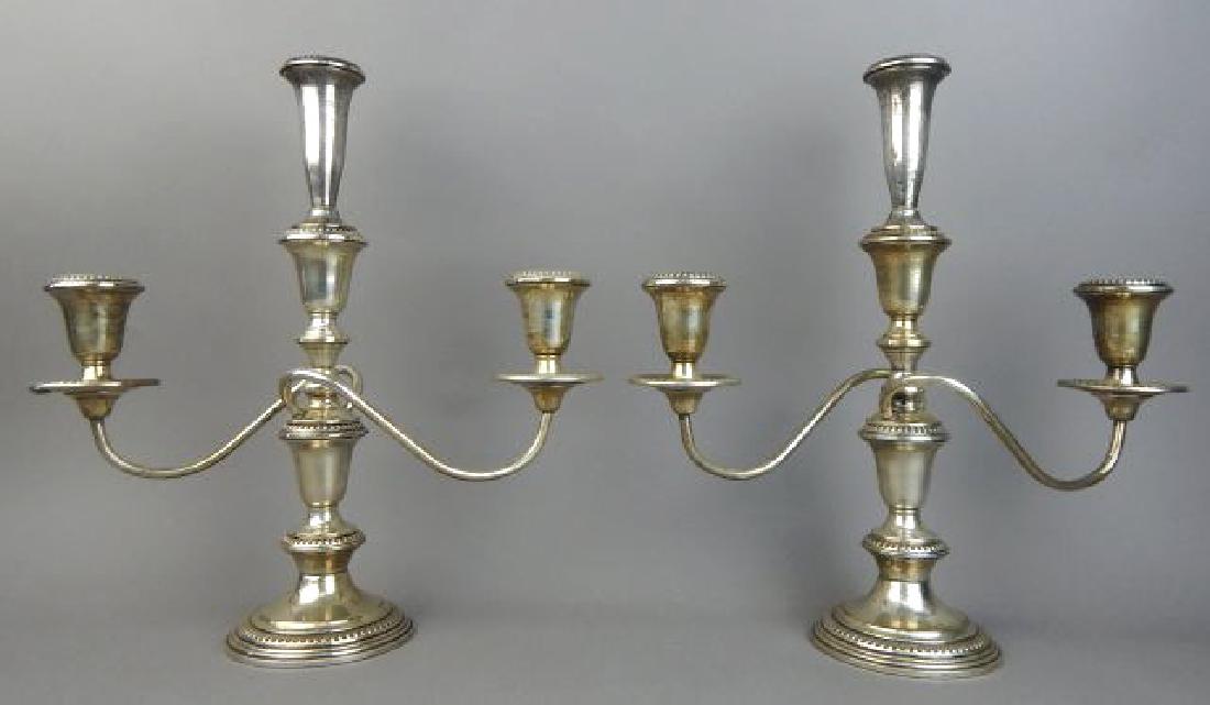 Pair Empire Sterling Silver Candelabra (1 of 4)
