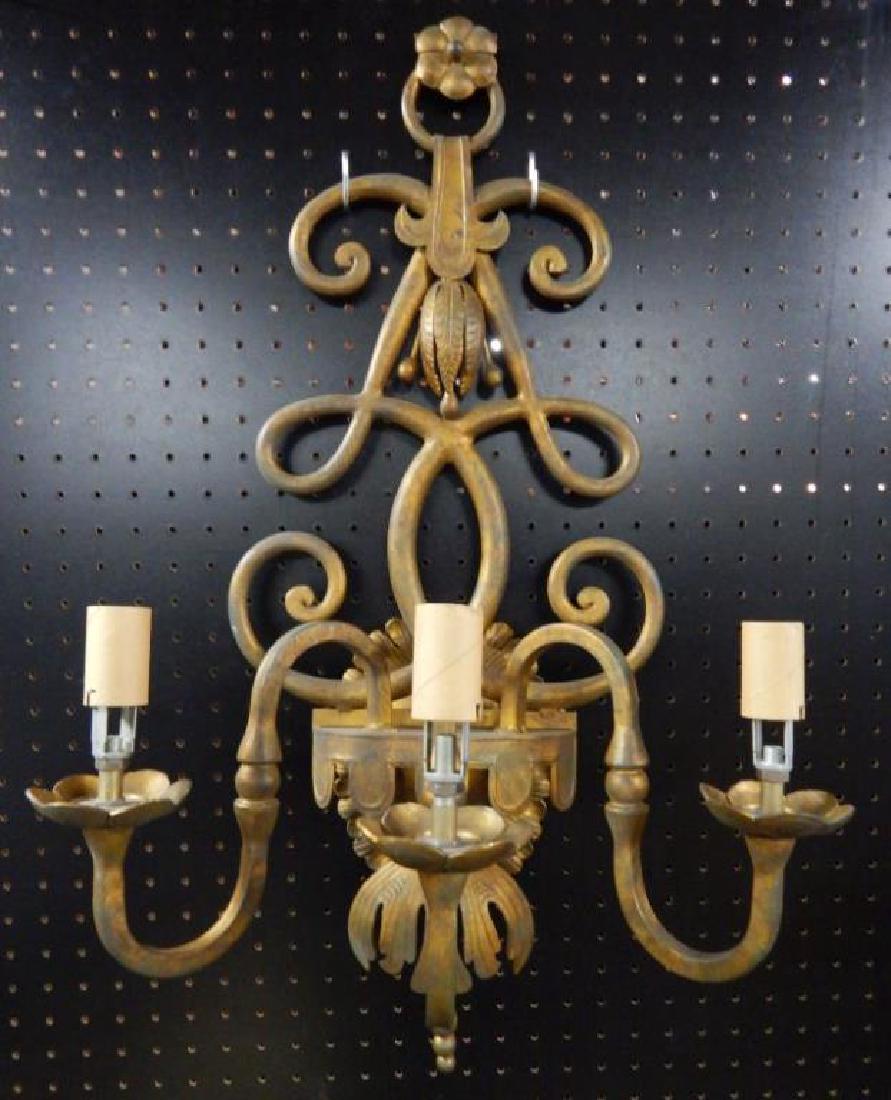 Hand Forged Iron Three Light Wall Sconce (1 of 3)