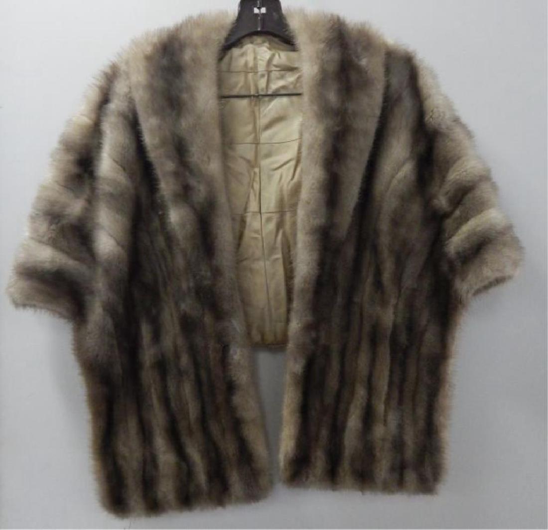 Grey Mink Shoulder Wrap: Monogrammed on inside "Minnie K. Estimate $300 - $400. Starting bid $20.