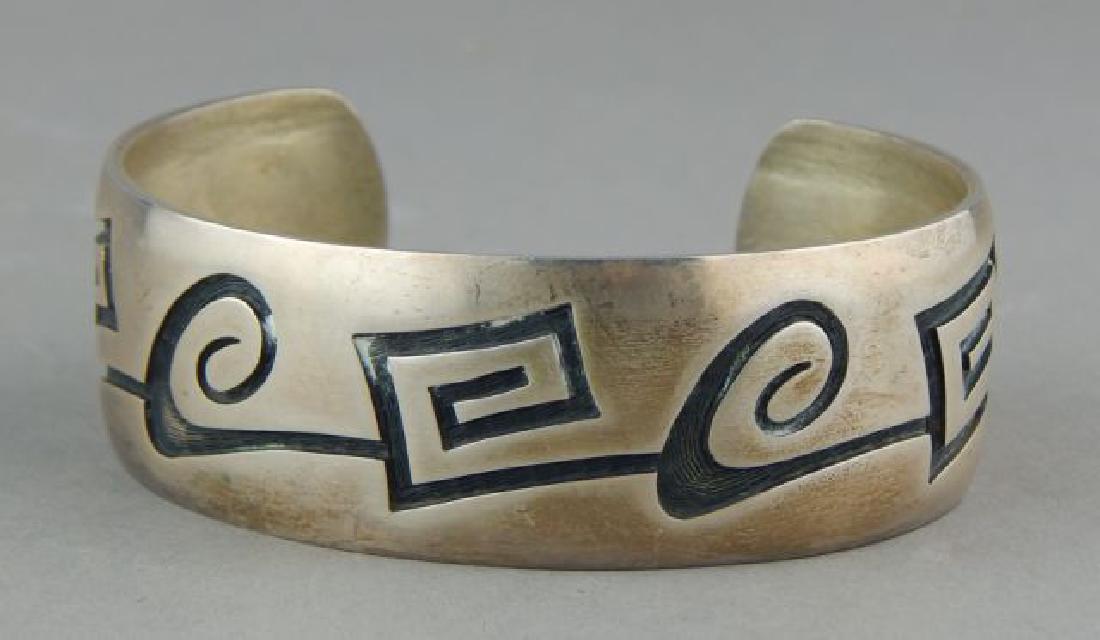 Zuni Sterling Engraved Bracelet (1 of 4)