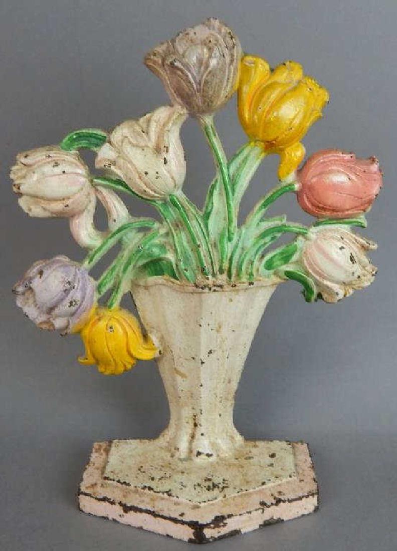 Hubley Cast Iron Bouquet Doorstop: Cast iron. Measures 10" x 8". Estimate $200 - $300. Starting bid $50.