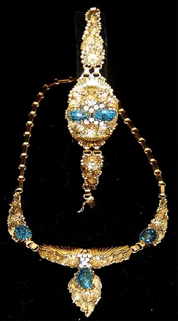 Navajo 14k Turquoise & Diamond Necklace & Bracelet (1 of 9)