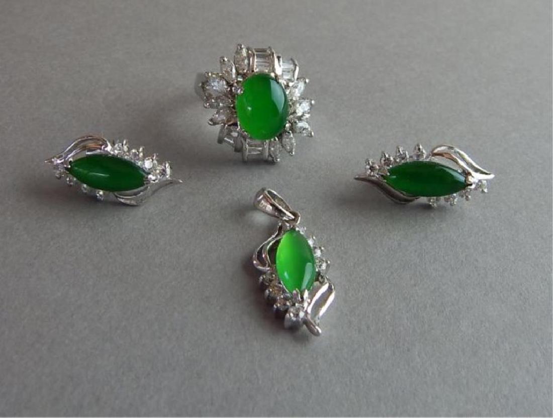 Natural Jade Ring, Pendant and Earrings (1 of 8)