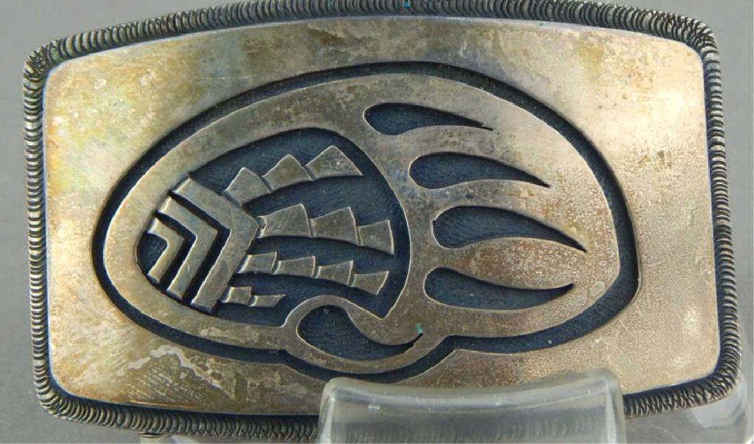 Native American Hopi Sterling Belt Buckle (1 of 2)