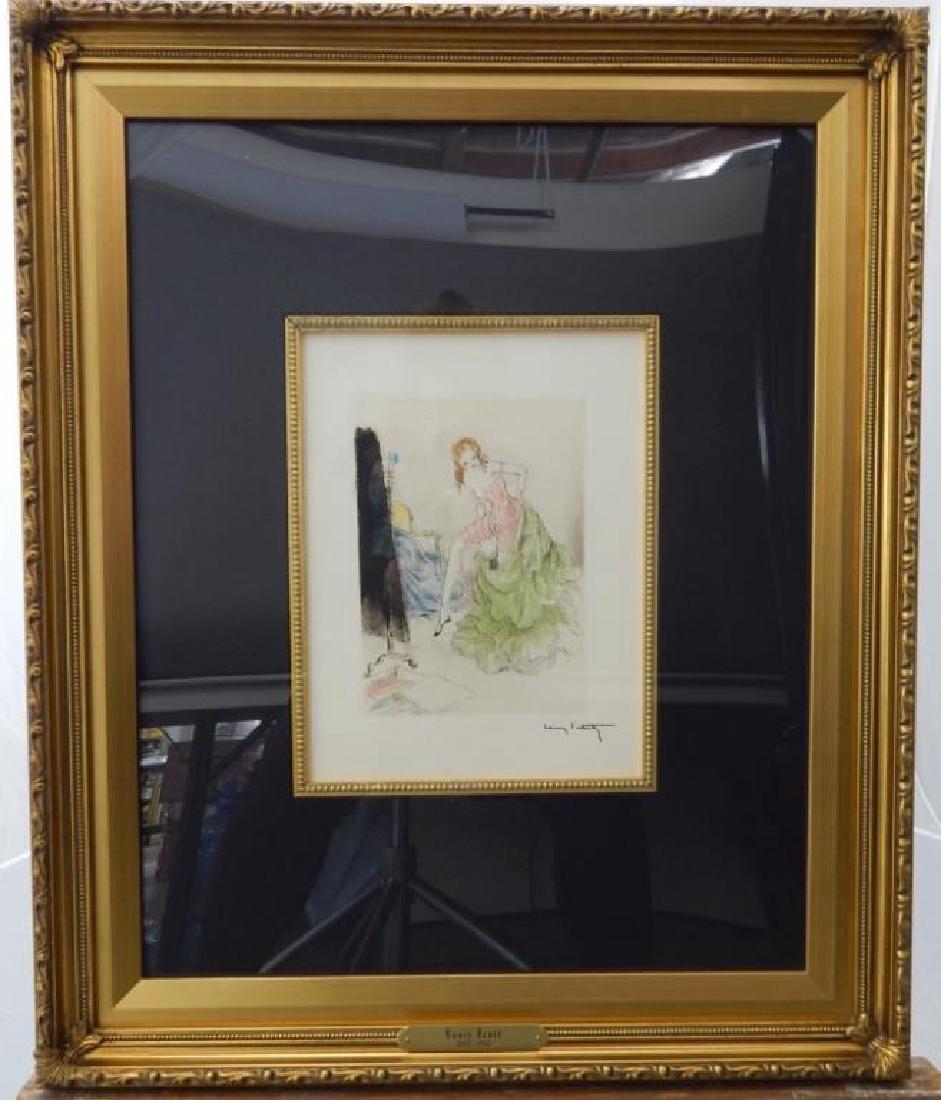 Icart "Undressing" Framed Colored Etching (1 of 3)