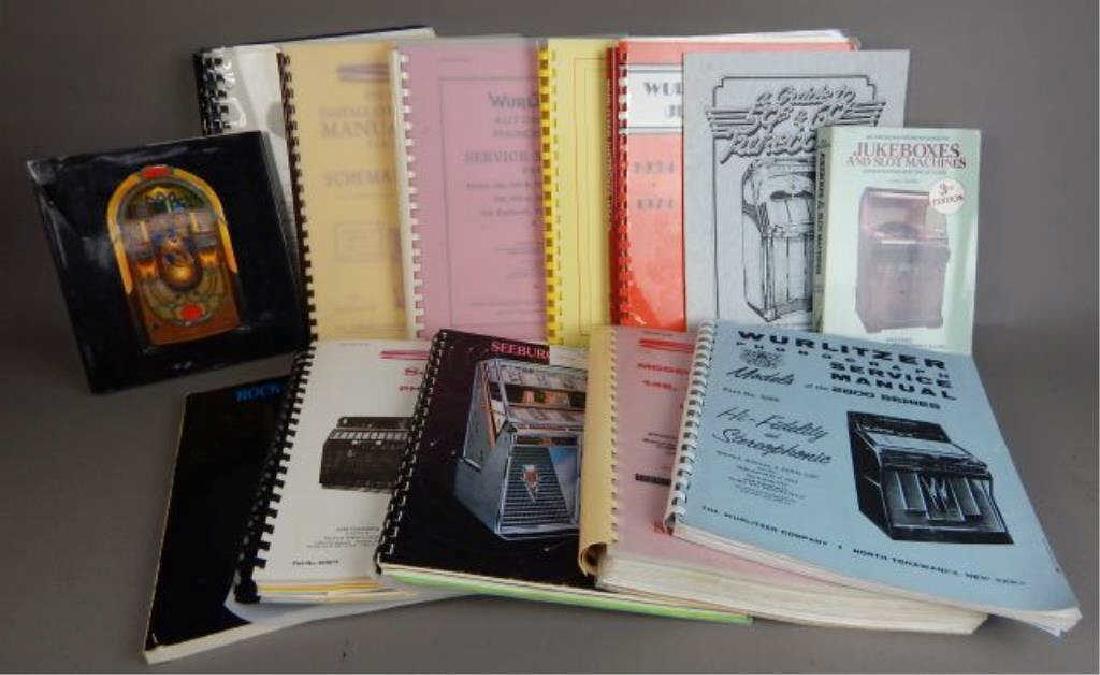 Thirteen Juke Box Manuals and Guide Books: Estimate $200 - $300. Starting bid $50.