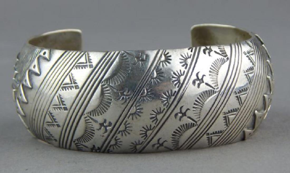 Native American Zuni Engraved Sterling Bracelet (1 of 4)