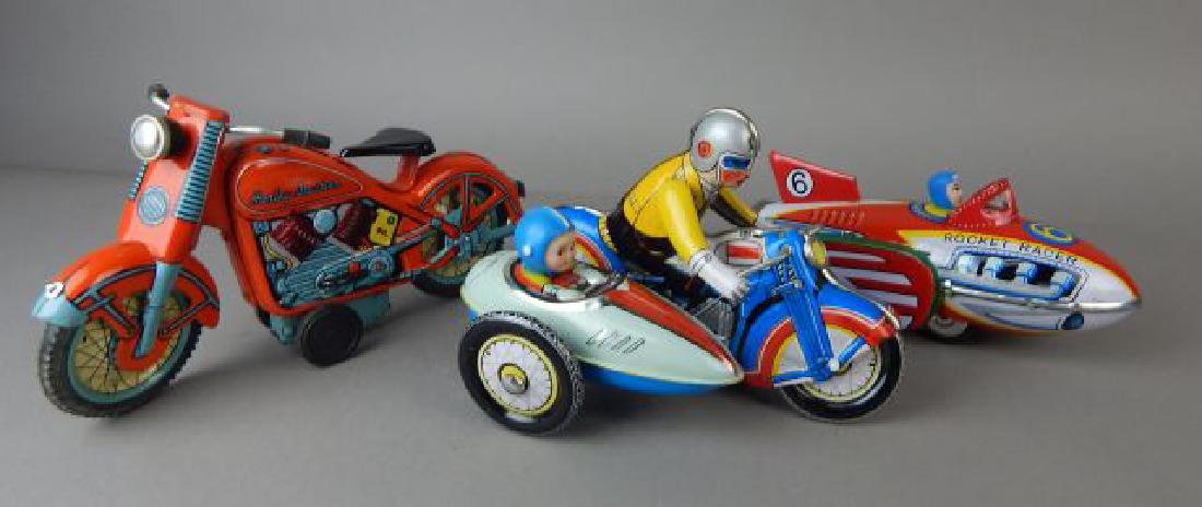 Harley Davidson, Rocket Racer & Sidecar Tin Toys (1 of 10)