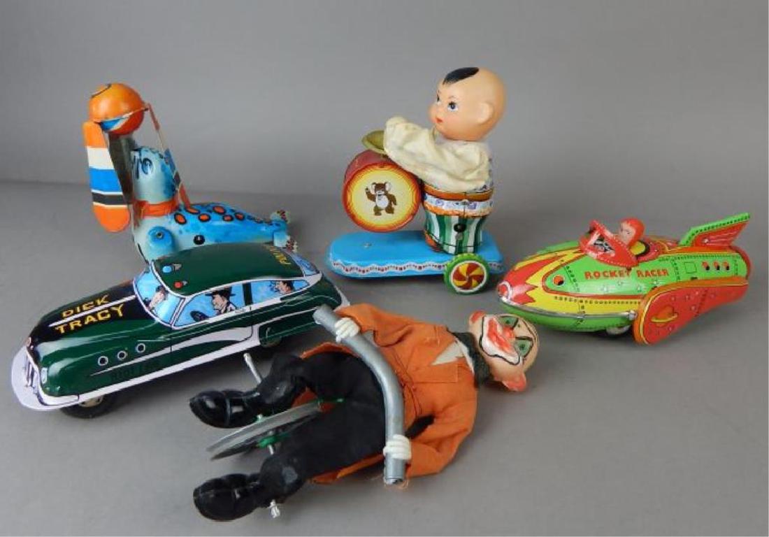 Collection of Five Vintage Tin Toys (1 of 8)