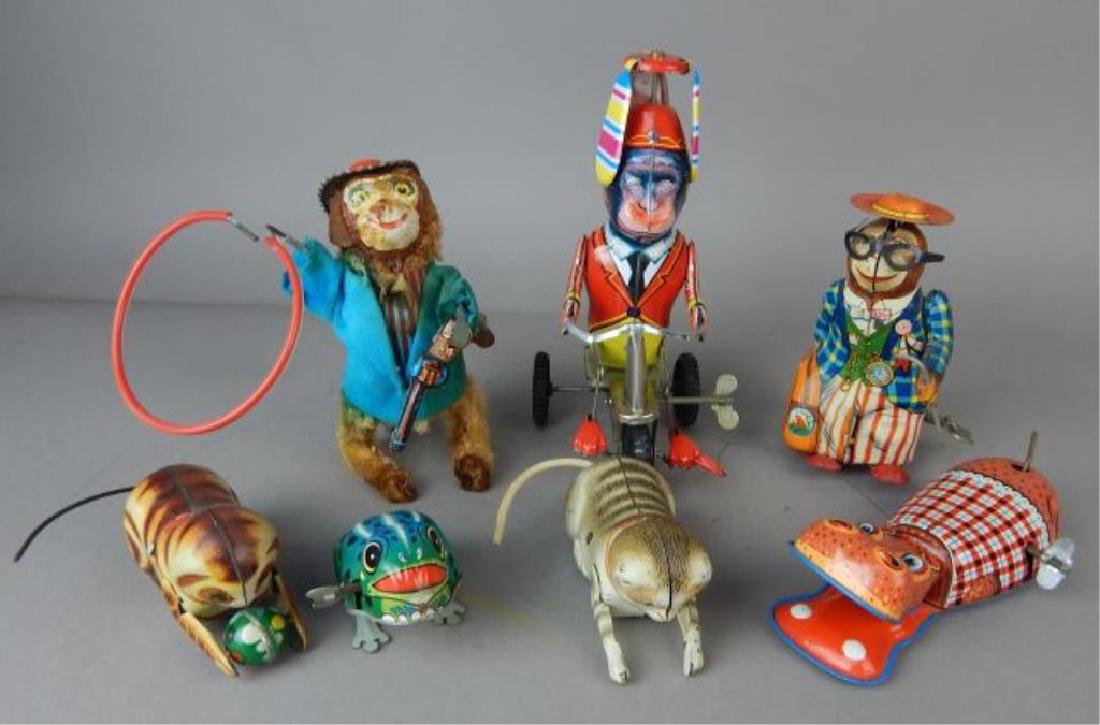 Collection of Seven Tin Key Wind Toys (1 of 8)