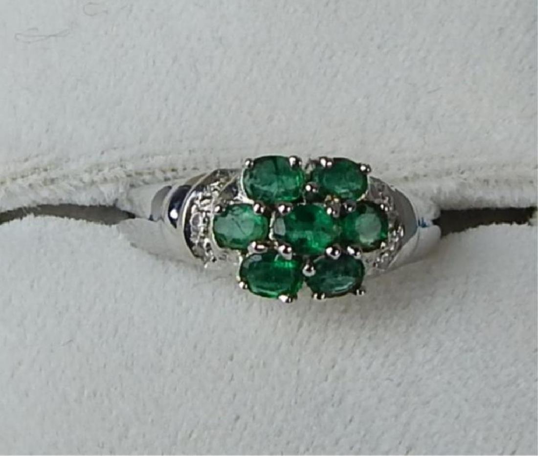 Emerald and Diamond White Gold Ring (1 of 5)