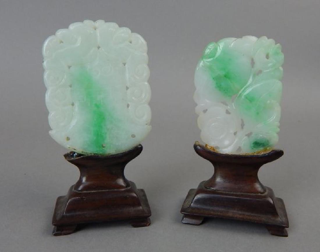 Two Carved Jade Pieces on Stands (1 of 2)