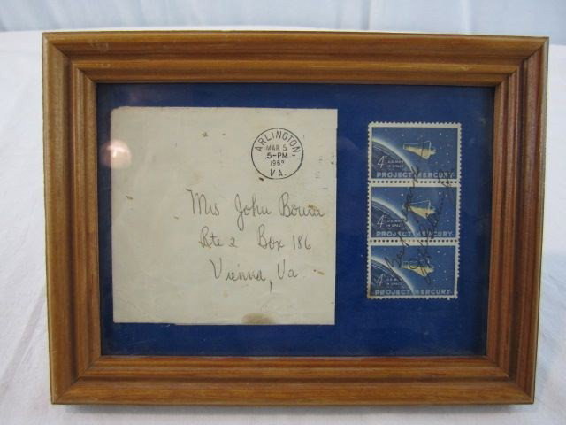 D31-3 STAMPS FROM PROJECT MERCURY: Signed by John Glenn on 3/5/62.