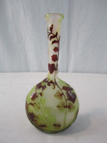 A45-24 SIGNED GALLE BANJO VASE: Measures 7" tall. Estimate