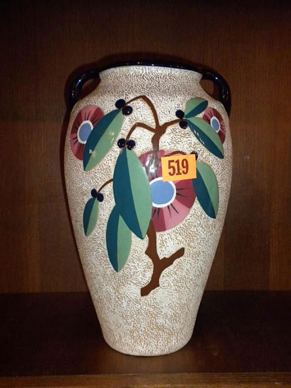 (M852) AMPHORA VASE: Circa 1925. In good condition. Measures 13 1/2" tall.