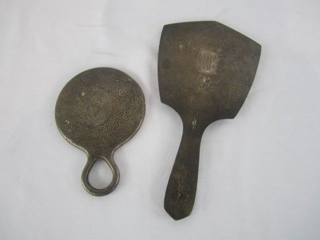 D40-17 SET OF 2 STERLING HAND MIRRORS: Good condition. Measures 11 1/2" and 7". Estimate $100 - $200