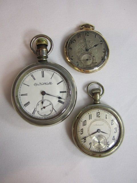 C78-19 LOT OF 3 POCKET WATCHES: 1893 Elgin, 1926 Elgin and 1920 Admiral. Estimate $50 - $100