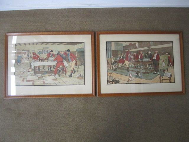 A3-20 PAIR OF SIGNED "CECIL ALDIN" PRINTS: Each measure 22 1/2" x 31 1/2" with frame. Estimate $100 - $300