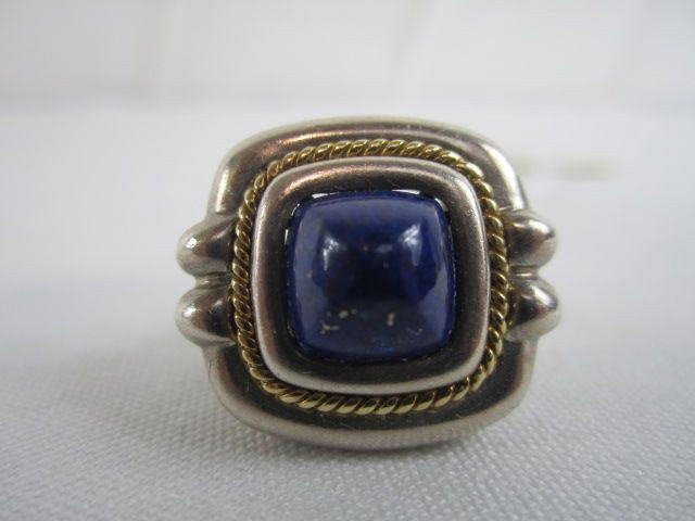 A45-63 TIFFANY LAPIS, GOLD & SILVER RING: Estimate $400 - $600