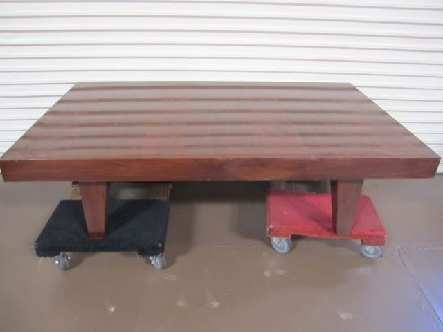 A5-3 MILLARD SHEETS COFFEE TABLE: From the Scottish Rite Museum on Wilshire Blvd. in Los Angeles. Measures 16" tall x 60" wide x 36" deep. Estimate $200 - $400