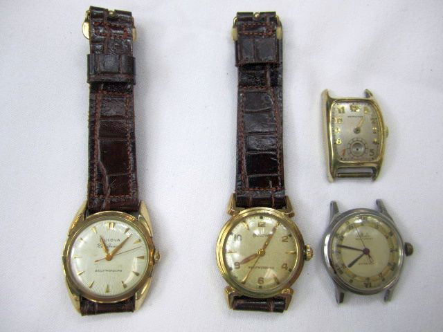 C78-8 LOT OF 4 WATCHES: Including Mido, Bulova, Hamilton Baylord and Bulove Seeburg. Estimate $100 - $300