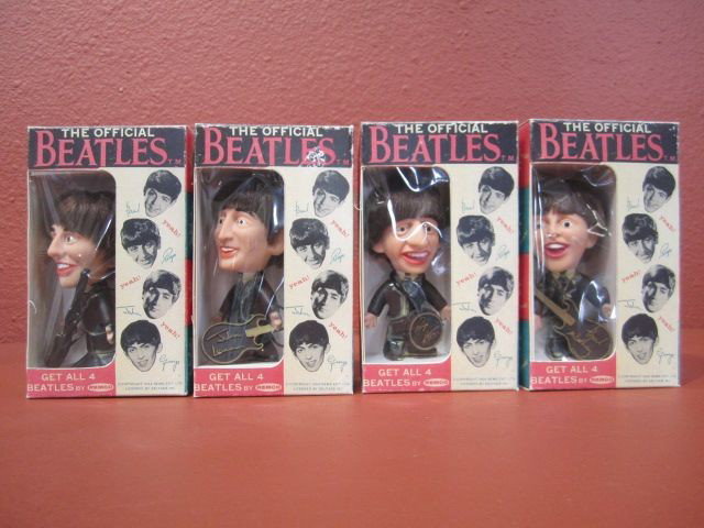 F39-8 LOT OF 4 REMCO BEATLES DOLLS: In original boxes. Dolls measure 4 1/2" tall. Estimate $200 - $300