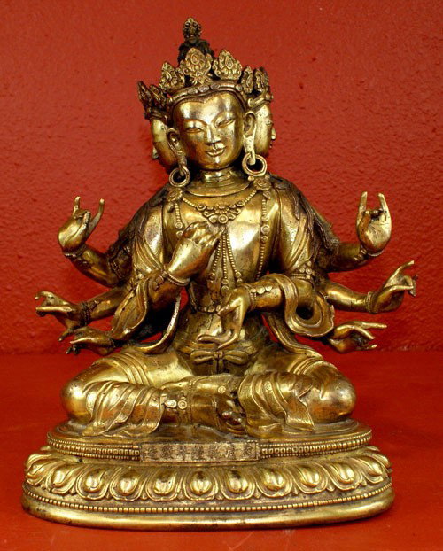 A42-12 GILT BRONZE "FU MU" IMPERIAL BUDDHA