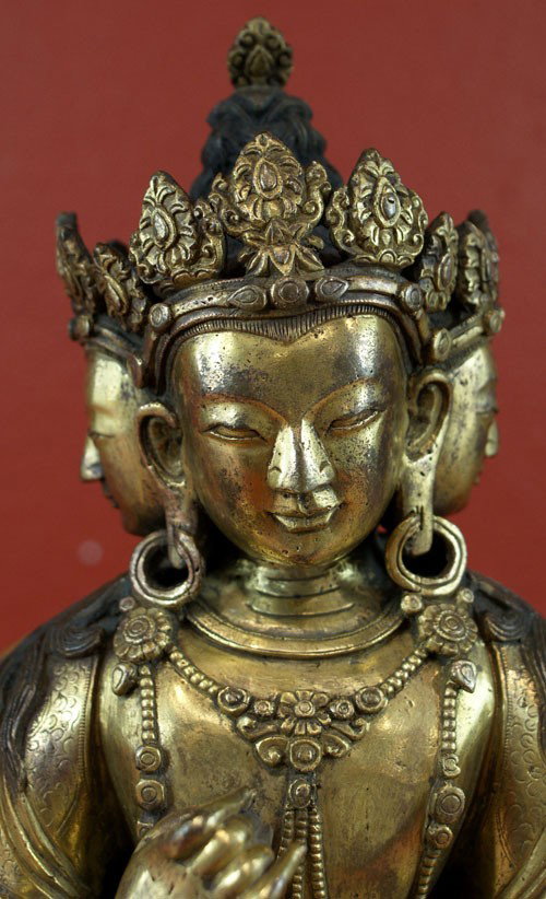 A42-12 GILT BRONZE "FU MU" IMPERIAL BUDDHA - 9