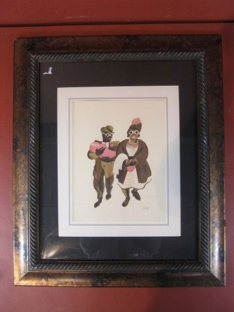 E13-1 SIGNED "AL HIRSCHFELD" ETCHING: Lenox Avenue Stroll from the Harlem Suite. Circa 1950. Etching only measures 9 1/2" x 12".