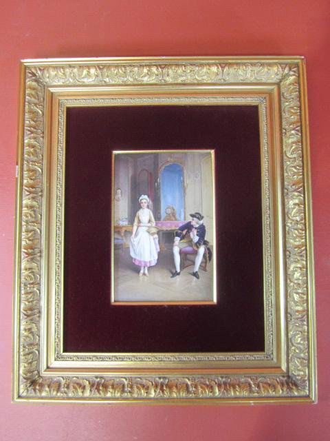 E22-66 BERLIN KPM PORCELAIN PLAQUE: 19th Century. Plaque approximately measures 8 3/8" tall x 5 5/8" wide. Estimate $4,000 - $6,000
