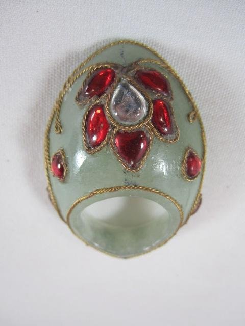 F6-3 MUGHAL JADE ARCHERY ARCHER THUMB RING: With stone accents. Estimate $200 - $400 Starting Bid $100