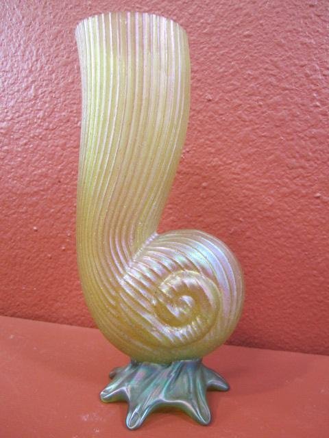 A45-13 LOETZ SEASHELL VASE: Measures 10" tall. Estimate $400 - $600 Starting Bid $200
