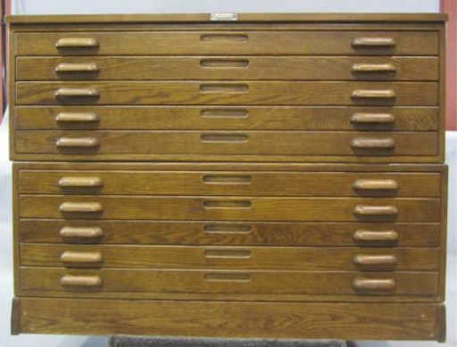 971 A3 21 Vintage Oak Nautical Map Cabinet