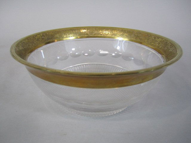 H80-202 MOSER SPLENDID GOLD BOWL: Measures 8" diameter. Estimate $150 - $200 Starting Bid $75