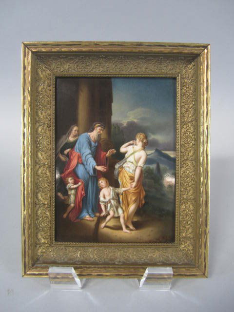 A84-6 KPM PORCELAIN PLAQUE: 19th century. Plaque measures 7 1/2" x 5 1/4". Good condition. Estimate $2,500 - $3,500 Starting Bid $900