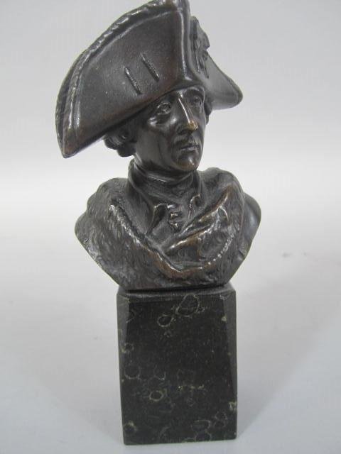 D51-12 "FREDERICK THE GREAT" AUSTRIAN BRONZE: Signed "Ars Labor Workshop of...?" Measures 6 1/4" tall. Good condition. Estimate $100 - $150 Starting Bid $10